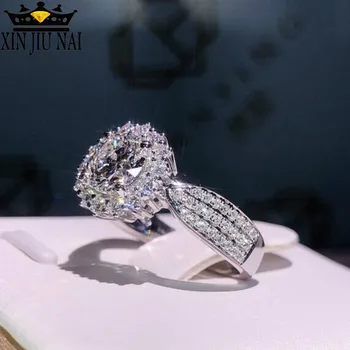 Elegant, feminin ghirlanda zircon-a aniversare de bijuterii de înaltă calitate diamond cristal fin nunta logodna inele cu diamante pentru femei