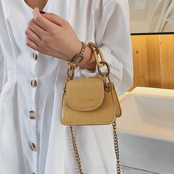 Elegant, Feminin Piatră Model Mini Tote sac 2020 Nouă Calitate din Piele PU pentru Femei Geantă de mână de Designer Lanț de Umăr Geanta Messenger