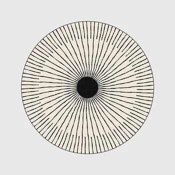 Elegant, modern, minimalist ins vânt cerc alb-negru linie camera de zi dormitor coș de agățat scaun rotund mat covor