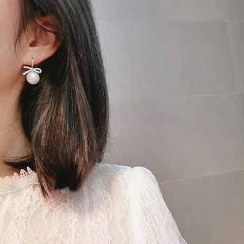 Elegant si Romantic Simulate Perla Picătură Legăna Cercei Pentru Femei Alb Minge Mare Cercel Moda Bijuterii Nunta Bijoux