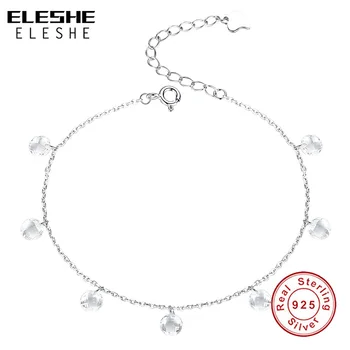 ELESHE Argint 925 Minimalism Lanț Reglabil Brățară pentru Femei zircon Brățară de Argint Bijuterii de Nunta