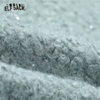 ELFSACK Solid de Mătase Strălucitoare Țese Direct Lână Coats pentru Femei,2020 Toamna Elf Pur Complet Maneca,coreeană Doamnelor de zi cu Zi Caldura Uza