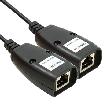 Elisona 2 buc USB la RJ45 LAN prin Cablu de Extensie Adaptor Ethernet Extender Peste Cat5 RJ45 Patch Cord Cat6 Accesorii Gadget-uri