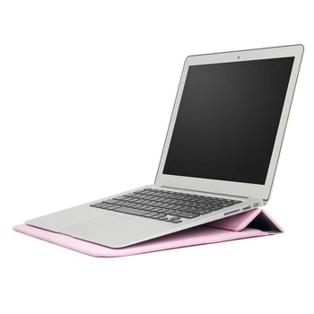 Elisona Piele PU cu Maneci Laptop Notebook Transportă Caz Acoperire Sac w/Functia de Stand pentru Apple MacBook Air Pro 11 12 13 15 Inch