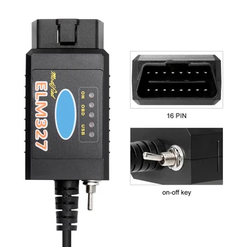 ELM327 Bluetooth Scanner Auto OBD2 de Diagnosticare Instrument USB FTDI/PIC18F25K80 Chip Cititor de Cod pentru Ford HS POATE/MS comutator en-Gros