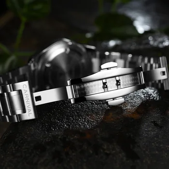 Elveția ceas barbati brand de lux Carnaval militar plin de oțel cuarț ceasuri barbati ceas rezistent la apa reloj erkek kol saati montre