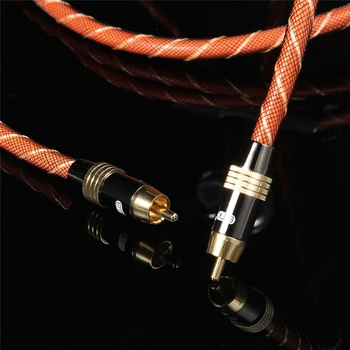EMK Digital Coaxial Cablu Audio Subwoofer Cablu RCA pentru a Cablu RCA Dublu Ecranat Placat cu Aur 5m 10m