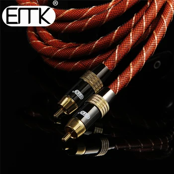 EMK Digital Coaxial Cablu Audio Subwoofer Cablu RCA pentru a Cablu RCA Dublu Ecranat Placat cu Aur 5m 10m
