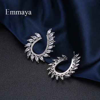 Emmaya Brand la Modă, Farmec Trei Culori AAA Zircon Cubic Geometrice Bijuterii de Cristal Cercei Pentru Femeia Eleganta Petrecere de Nunta Cadou