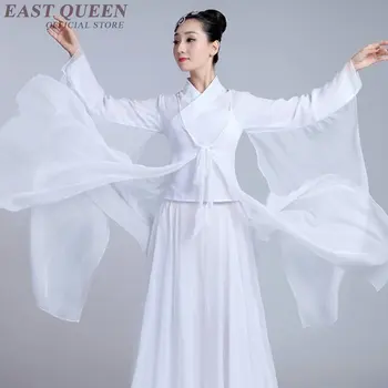 En-gros Chineză Dans Popular Costumul Tradițional Alb Pata Fan Costume de Dans Hanfu Yangko Dans Costume XXL FF012 YQ