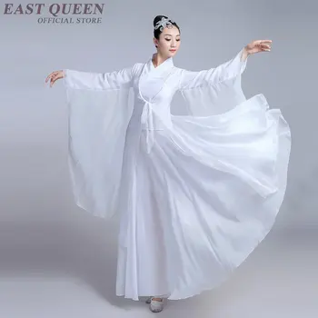 En-gros Chineză Dans Popular Costumul Tradițional Alb Pata Fan Costume de Dans Hanfu Yangko Dans Costume XXL FF012 YQ
