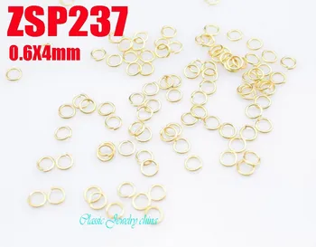 En - gros de 0.6x4mm placat cu aur culoare din oțel inoxidabil inele de salt 1000pcs/lot DIY colier accesorii lanturi piese ZSP237
