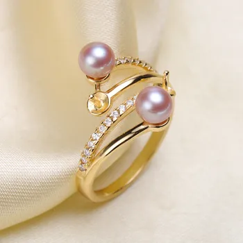 En-gros de apă dulce pearl & placat cu argint inel de montare, stil de Moda inel de accesorii de montare ,Perla /Cristal , piatra Șirag de mărgele