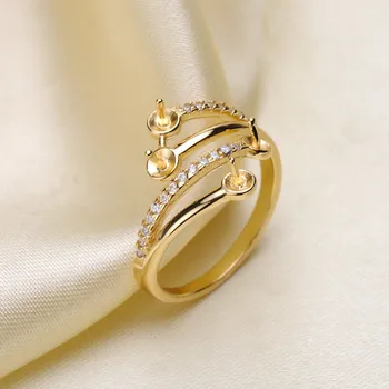 En-gros de apă dulce pearl & placat cu argint inel de montare, stil de Moda inel de accesorii de montare ,Perla /Cristal , piatra Șirag de mărgele