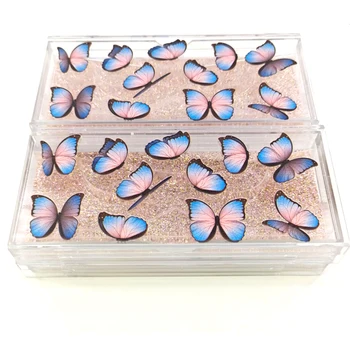 En-gros de gene cutie de ambalaj genelor cutii de ambalaj logo-ul personalizat faux cils mink lash plastic clar fluture caz tava furnizori
