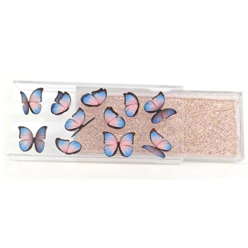En-gros de gene cutie de ambalaj genelor cutii de ambalaj logo-ul personalizat faux cils mink lash plastic clar fluture caz tava furnizori