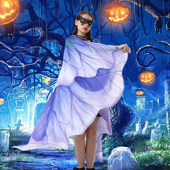 En-Gros De Halloween Femei Esarfa Pashmina Aripă De Fluture Cape Păun Șal Folie De Cadouri Drăguț Noutate Imprimare Eșarfe Pashminas