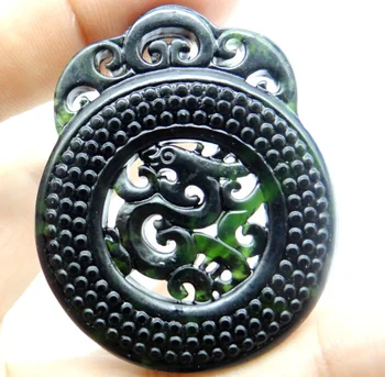 En-gros de piatra Naturala negru Chinezesc verde piatră sculptate manual amuleta pandantiv pentru diy Bijuterii Accesorii colier