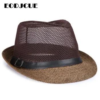 En-gros de Vară de Jazz Capac Bărbați Femei Plaja Paie Capace de Pălării Fedora pentru Bărbați Panama Pălărie de Soare Pălărie Domn