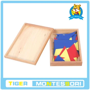 En-gros profesionale materiale montessori din lemn jucărie de învățământ senzoriale 21 de Piese de Triunghiuri