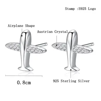 En-gros Reale Argint 925 Cercei Stud avion Cristal CZ Cercei Stud Pentru Femei de Moda Bijuterii de Argint Cadou