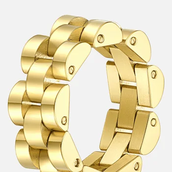 ENFASHION Hip-Hop Watchband Inele Pentru Femei de Aur Culoare Inel din Oțel Inoxidabil Cadouri 2020 Moda Bijuterii Anillos Mujer R204076