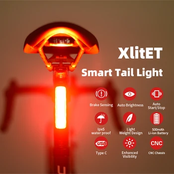 ENFITNIX 2020 XlitET MTB Noapte cu Bicicleta Inteligent Stop Biciclete Rutier Automată a Frânei din Spate Lumina de Biciclete Seatpost de Siguranță Lampa Flash