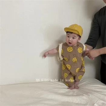 EnkeliBB Copil Haine de Vară Boy Moda Onepiece Maneci Scurte-coreean de Îmbrăcăminte pentru copii Salopetă Soare/Zâmbet Salopeta Model TAO