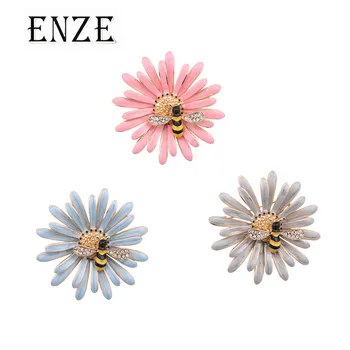 ENZE2019 noua culoare de flori de plante de albine brosa trei culori femeile brosa accesorii de îmbrăcăminte en-gros de mătase eșarfă ac