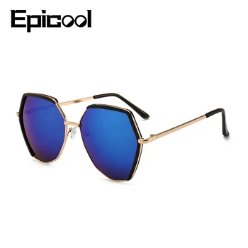 Epicool Pilot ochelari de Soare Femei Formă Neregulată Oglindă Ochelari de Soare Barbati Cadru din Aliaj de Moda ochelari de Soare Brand Design oculos