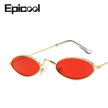 Epicool Retro Oval ochelari de Soare Femei Mici, Cadru din Aliaj de ochelari de Soare Clasic de Colorat Ocean ochelari de Soare Lentile oculos