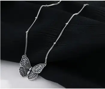 Epocă Cravată Coliere pentru Femei Argint 925 Fluture Farmec Pandantive Bijuterii Statement dz706