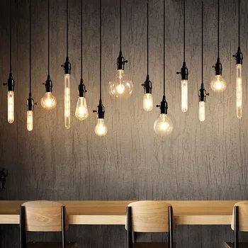 Epocă Pandantiv Lampă de Tavan Hanglamp Edison becul Negru Pandantiv Lumini Pentru Camera de zi si Sufragerie, Bar-Bucatarie Corpuri de iluminat
