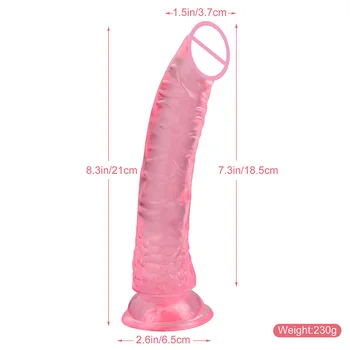 Erotic Moale Jelly Vibrator Realist G Spot Masaj Anal Vibrator Strap on Penis Mare ventuza Jucării pentru Adulți Jucarii Sexuale pentru Femei