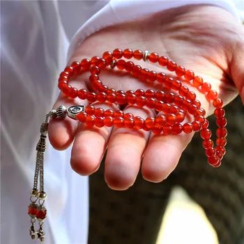 ESB Farmec Bijuterii Naturale Originale Red Agate Brățară de Piatră Tesbih Islamice de Rugăciune Margele Rugăciune Margele Rozariu Tasbih Musulman