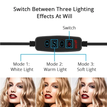 Estompat LED Selfie Lumină Inel de Telefon cu Camera USB lampă în formă de inel Fotografie Umple de Lumină cu Suport de Telefon Stand Pentru Machiaj Live Stream