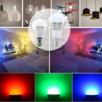 Estompat LED-uri RGB Bec lumina E27 E14 Vacanță de Crăciun Decor Lampa de 5W 7W AC110V 220V Soptlight lumina de Noapte+IR Controller