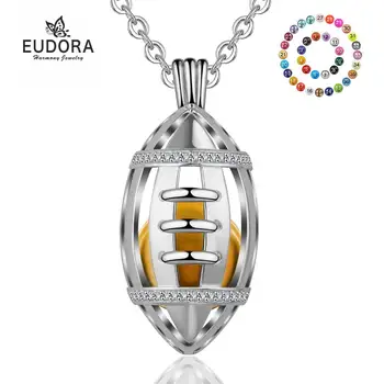 Eudora 18mm Armonie Ball Colier Pandantiv oval Cutie Medalion de Cristal CZ Cușcă cu sunet Mexican Bola Gravide minge Bijuterii DIY K254