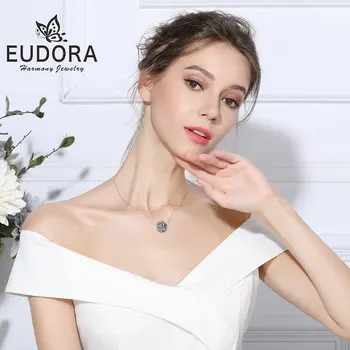 Eudora Argint 925 Nou Fluture Argintiu Farmece Femeile DIY Moda Bijuterii Colier Bijuterii Fine pentru fata DIY CYZ028