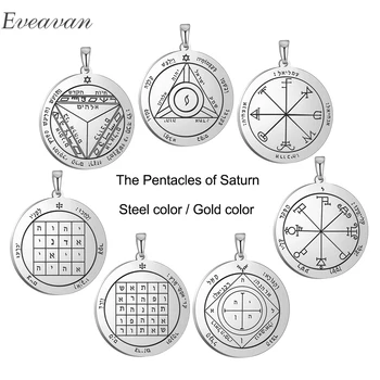 EUEAVAN 10buc DIY Accesorii Pentagrama lui Saturn Atragerea de Bani de Afaceri Talisman Pandantiv Colier Bijuterii din Oțel Inoxidabil