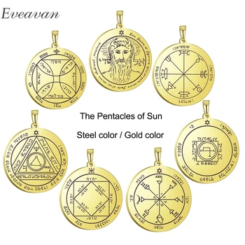 EUEAVAN 10buc DIY Farmece Pentagrama de Soare Amuleta Pandantiv pentru Coliere din Oțel Inoxidabil Bijuterii Talisman Accesorii