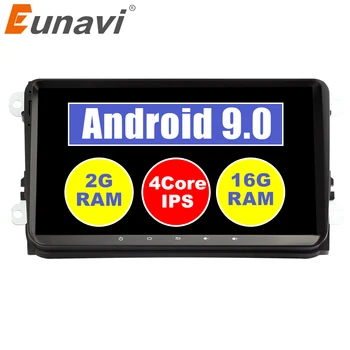 Eunavi 2 Din Masina Video Multimedia Player Auto Radio GPS Pentru VW Polo Golf 5 Jetta Touran Tiguan passat b6 cc fabia Sistem Android