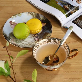 Europa porțelan cești de cafea set vintage Curtea pictura figura Lux de ceai din Portelan set de ceasca ceai de după-Amiază petrecere de Nunta Cadouri