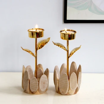 European de Ambarcațiuni din Lemn de Artă Ghivece de Flori de Lotus Design sfesnice Nunta de Decorare Lumanari pentru Petrecerea de Craciun Consumabile