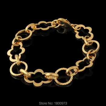 Europeană și America Gol Bratari de Moda Jewelry18K de Aur de Culoare Lanț & Link-ul de Brand la Modă Brățară Pentru Femei Fete
