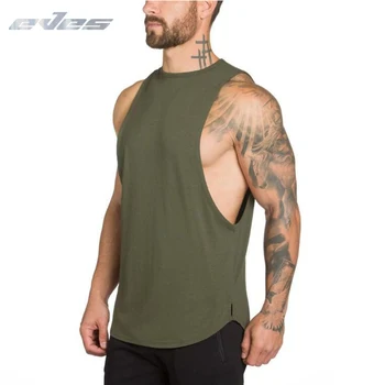 EVE Musculation Sport Îmbrăcăminte de Fitness Bărbați Tancului Armata Verde Mens Culturism Antrenament Singlet Tiv Curbat Cămașă fără Mâneci