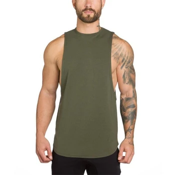 EVE Musculation Sport Îmbrăcăminte de Fitness Bărbați Tancului Armata Verde Mens Culturism Antrenament Singlet Tiv Curbat Cămașă fără Mâneci