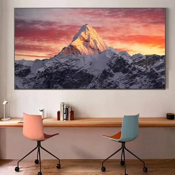 Everest Munte În Apus de soare Panza Tablou Peisaj de Postere si Printuri Cuadros de Arta de Perete de Imagine pentru Camera de zi de Decorare Acasă