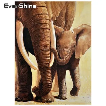 EverShine Diamant Broderie Plină Piața De Elefant Diamant Pictura Cruciulițe Animale Diamant Mozaic Imagine Stras Cadou