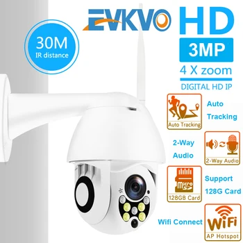 EVKVO Wifi Wireless IP Camera 3MP PTZ de Exterior Camera de Securitate Pan-Tilt-Zoom Digital 4X Rețea CCTV Camera de Supraveghere Yoosee